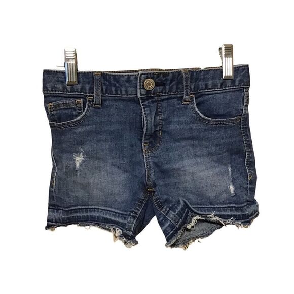 Gap Kids Distressed Denim Midi Jean Shorts 7 Regular - Picture 1 of 5